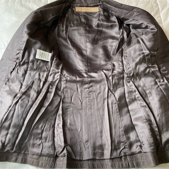 DROMe | Leather Blazer Jacket / Wool Contrast / Col Taupe-Felt / Sz Small / NWT! - Picture 8 of 12